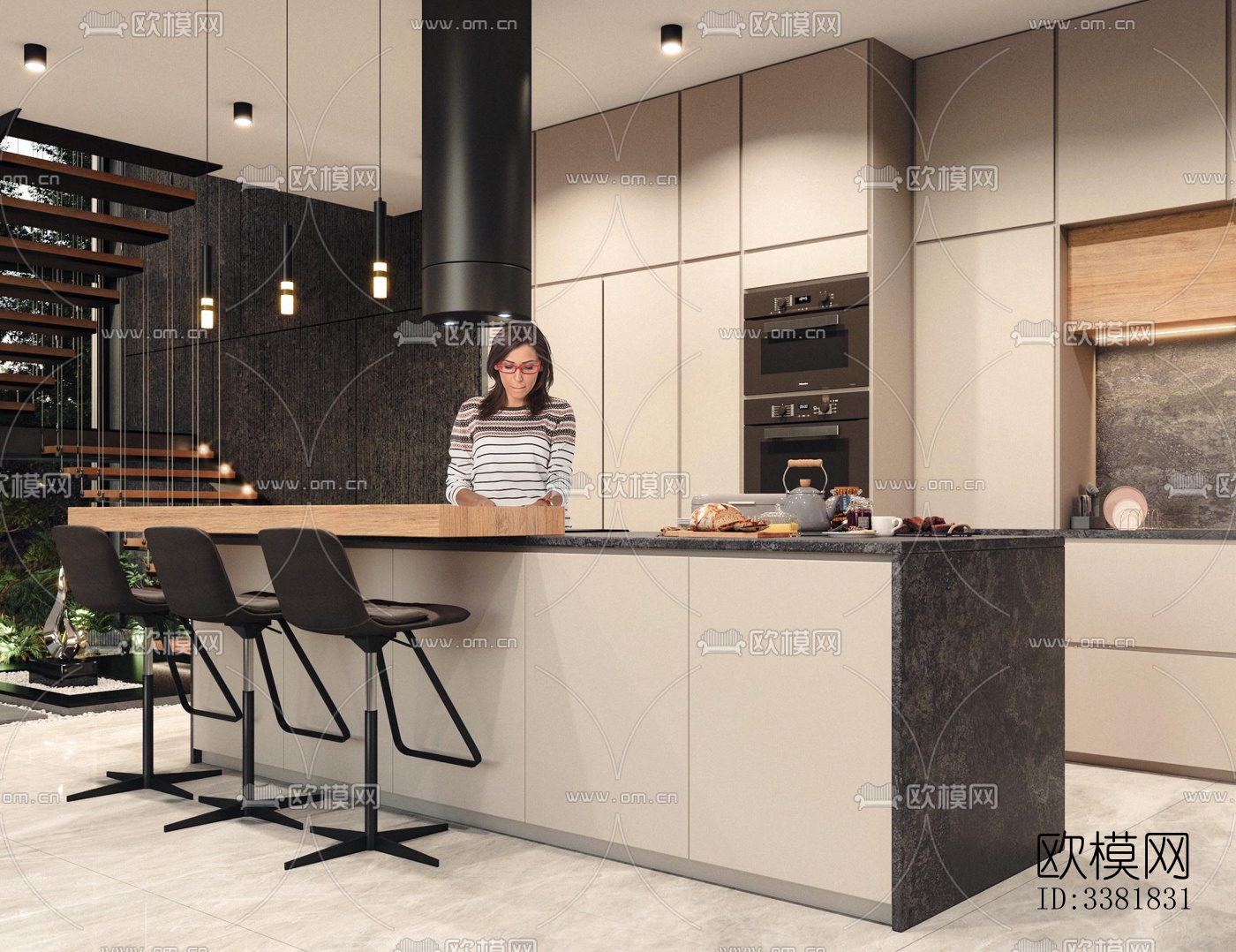 现代别墅效果图下载（渲染图7）