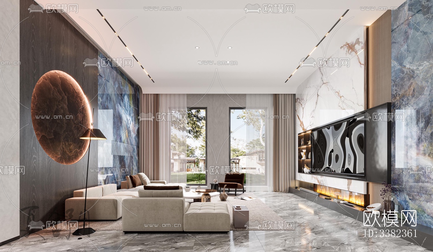 现代别墅效果图下载（渲染图1）