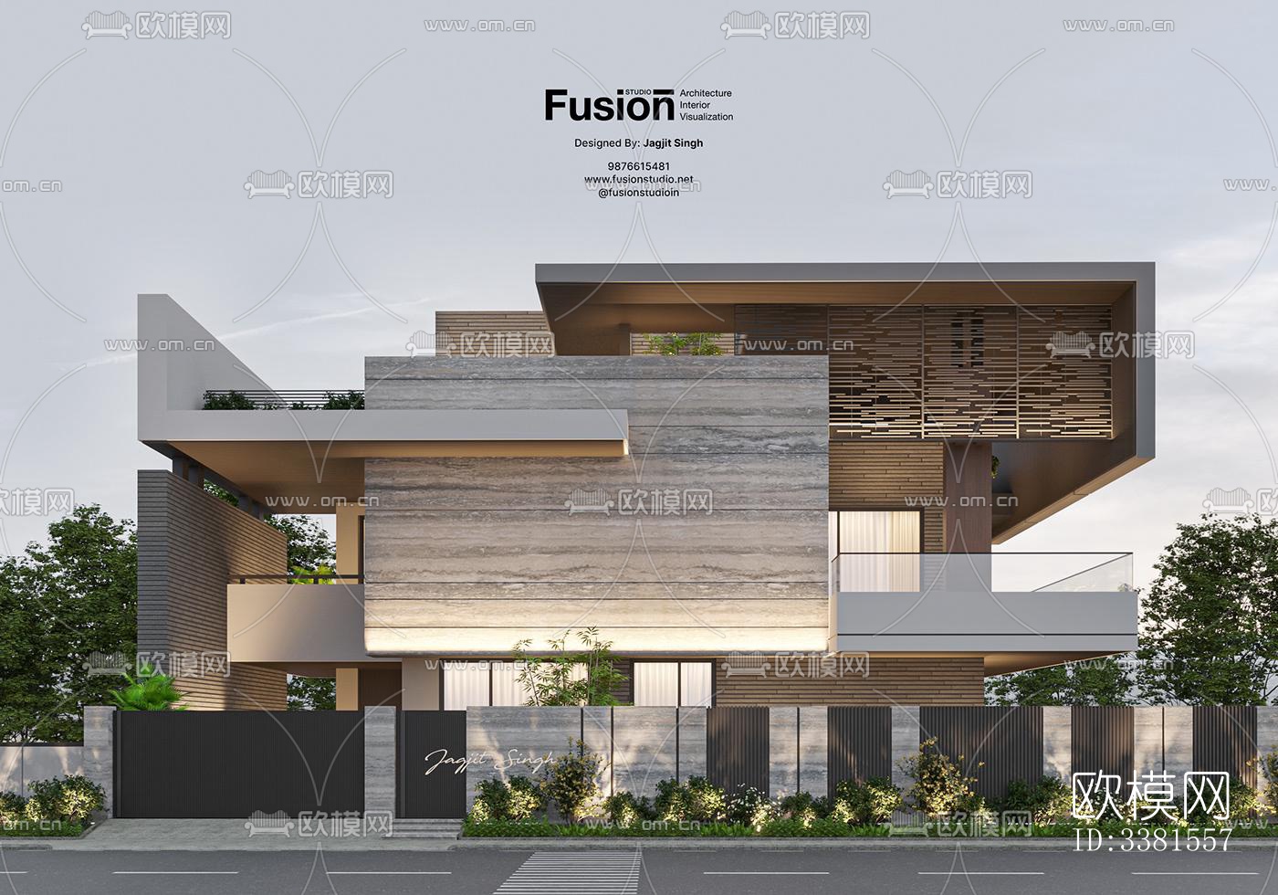 现代别墅效果图下载（渲染图2）