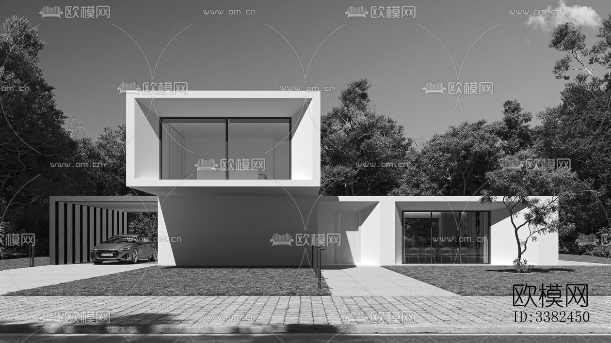 现代别墅效果图下载（渲染图7）