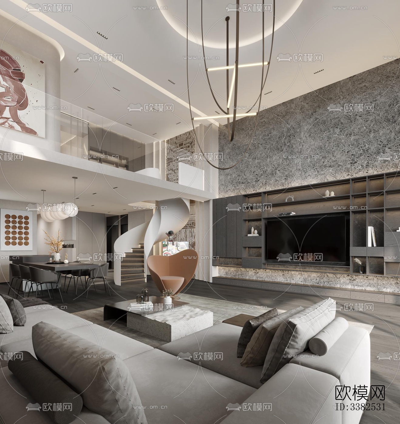 现代别墅效果图下载（渲染图10）