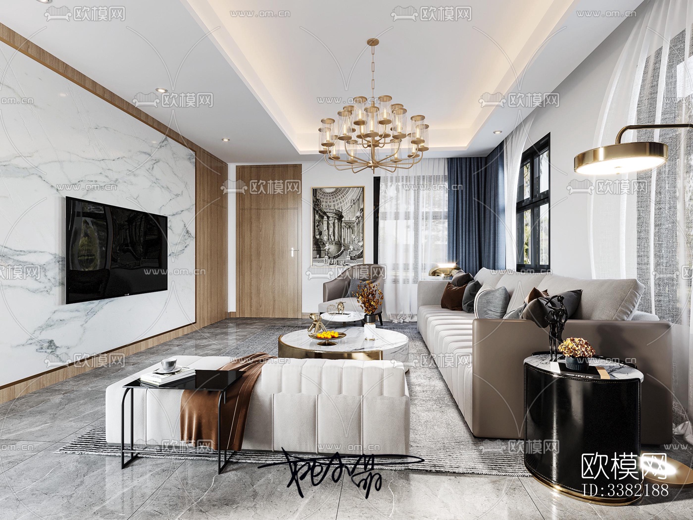 现代别墅效果图下载（渲染图2）