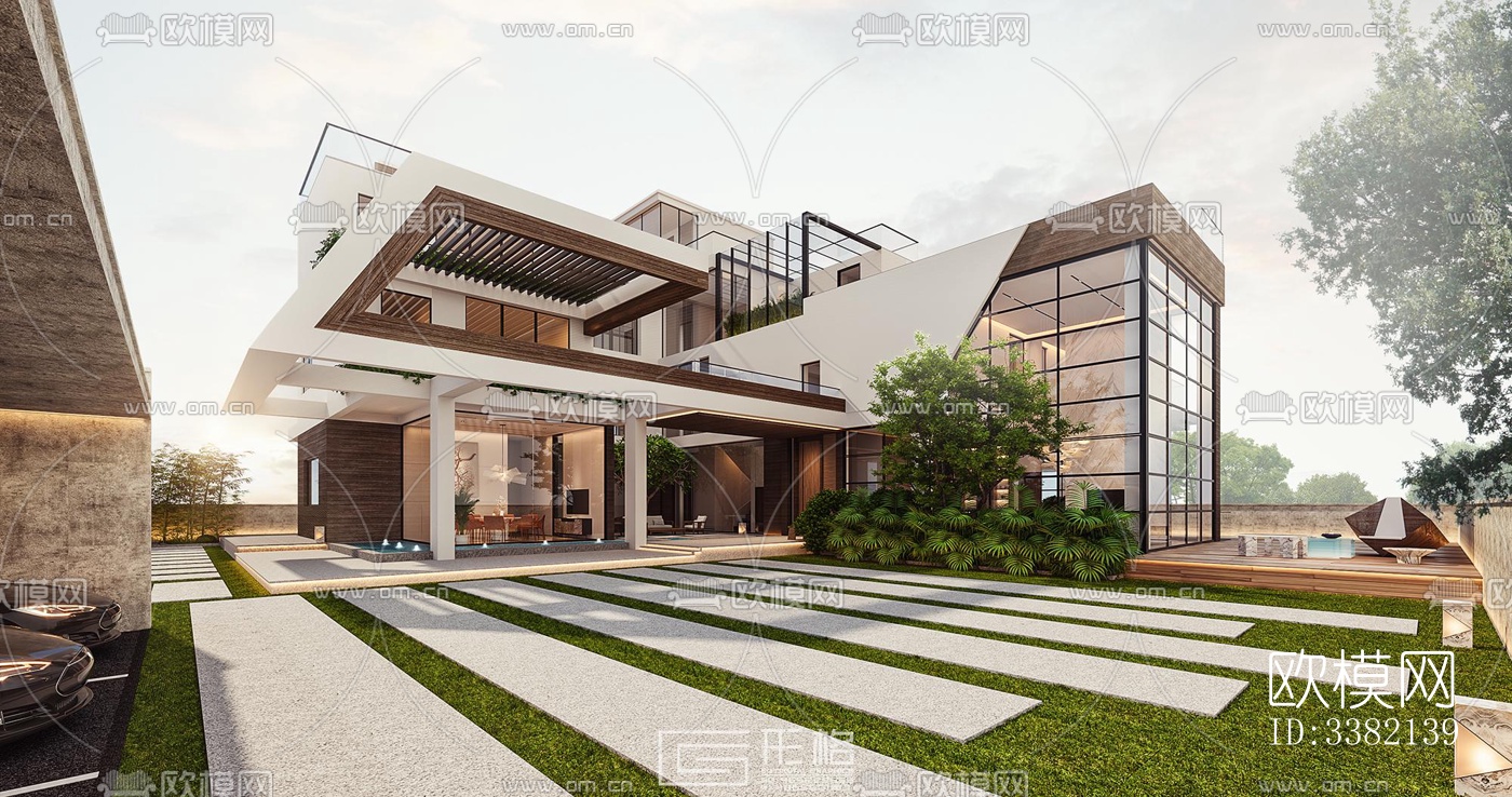 现代别墅效果图下载（渲染图9）