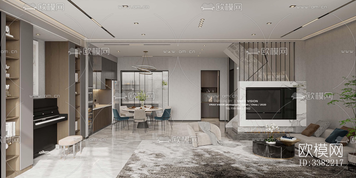 现代别墅效果图下载（渲染图3）