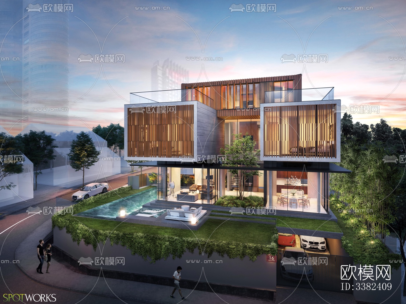 现代别墅效果图下载（渲染图5）