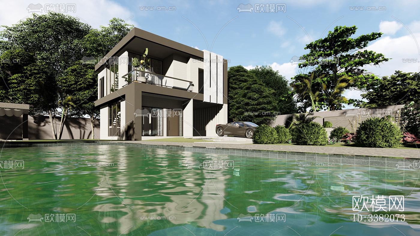 现代别墅效果图下载（渲染图3）
