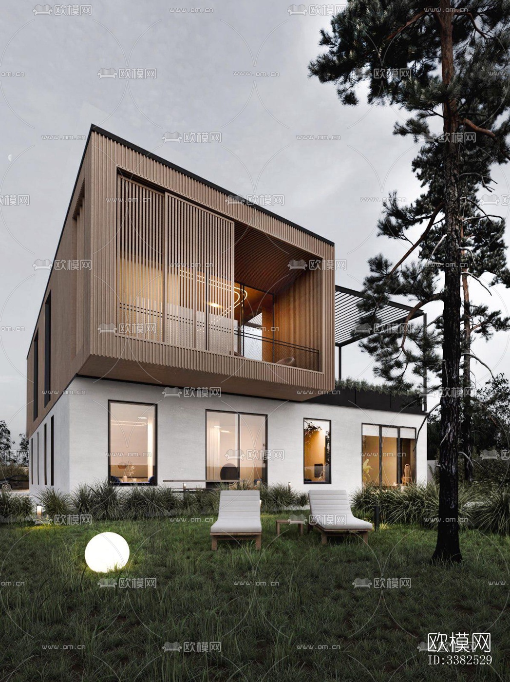 现代别墅效果图下载（渲染图1）