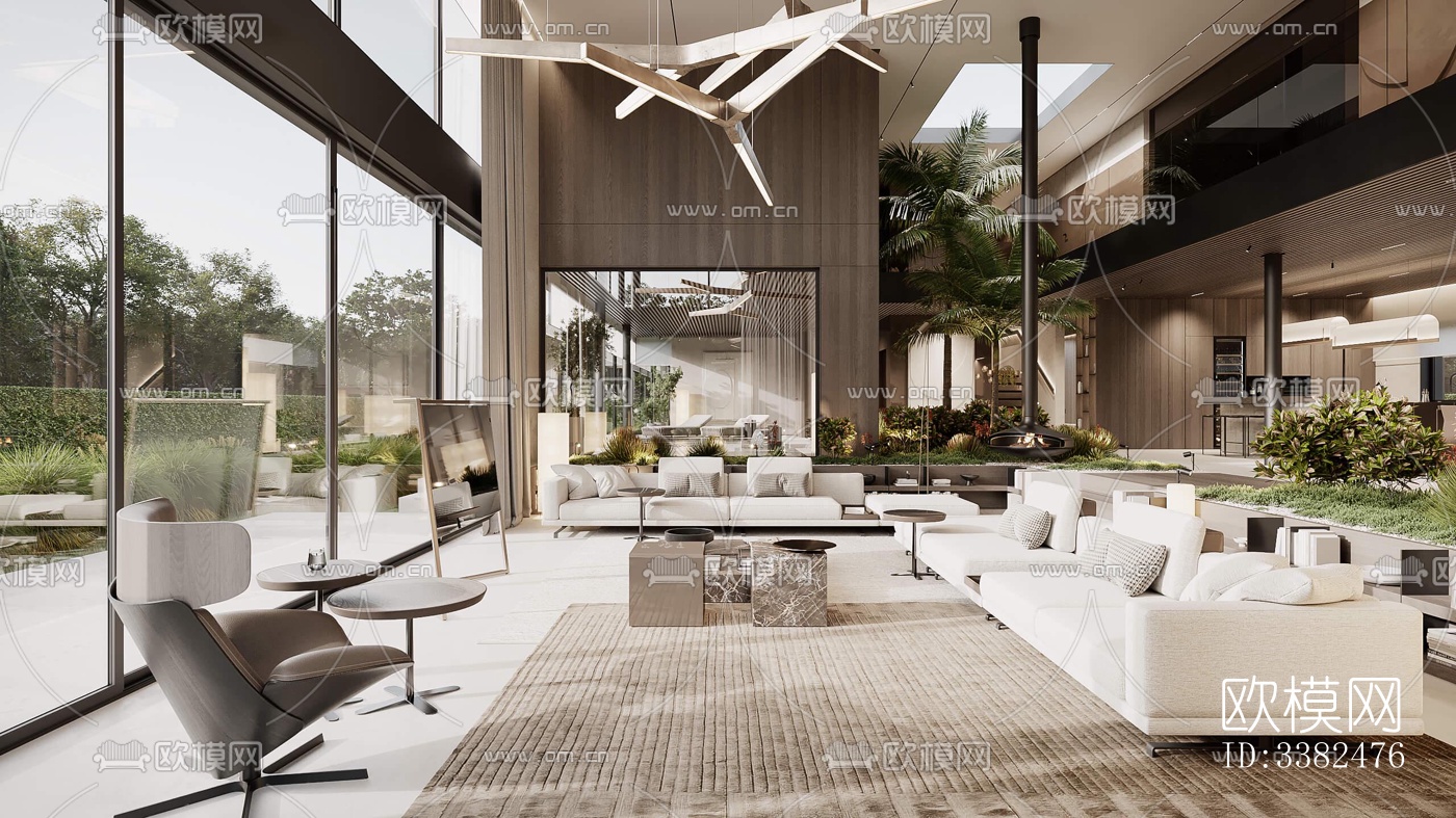 现代别墅效果图下载（渲染图1）