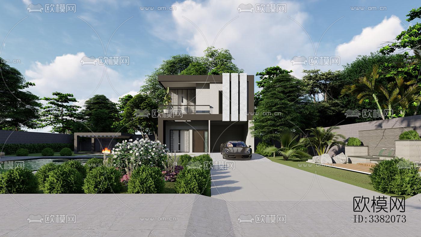 现代别墅效果图下载（渲染图2）
