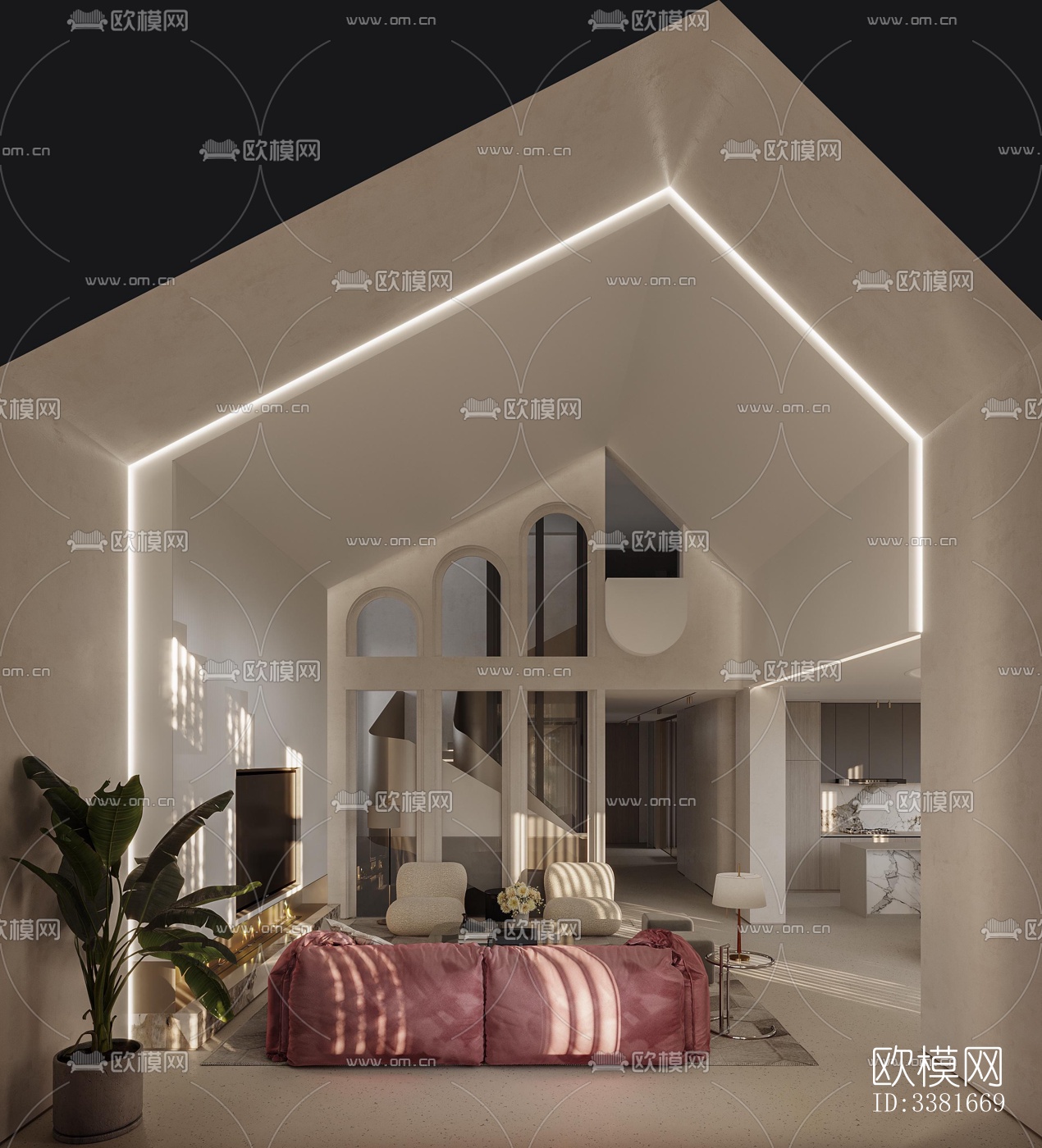 现代别墅效果图下载（渲染图1）