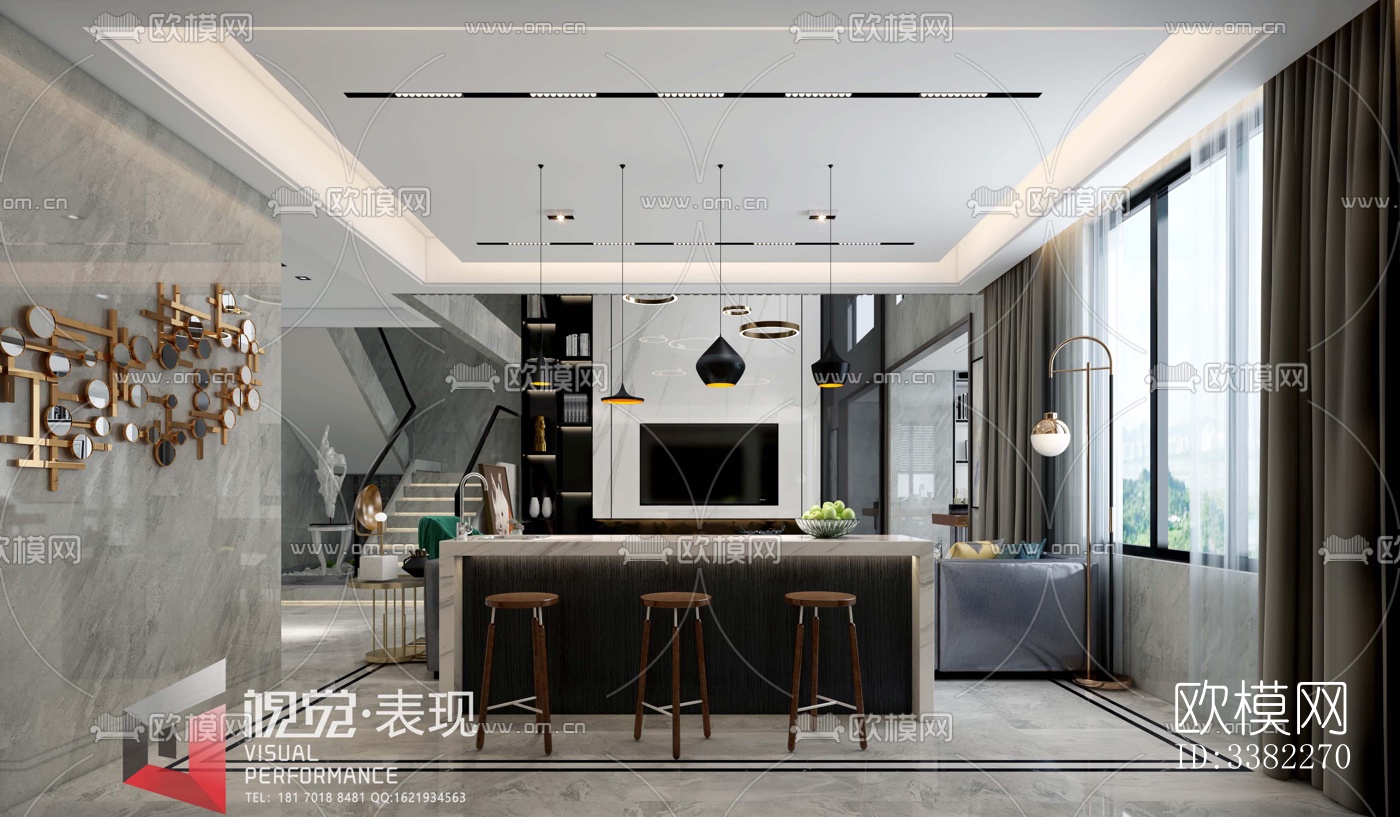 现代别墅效果图下载（渲染图3）