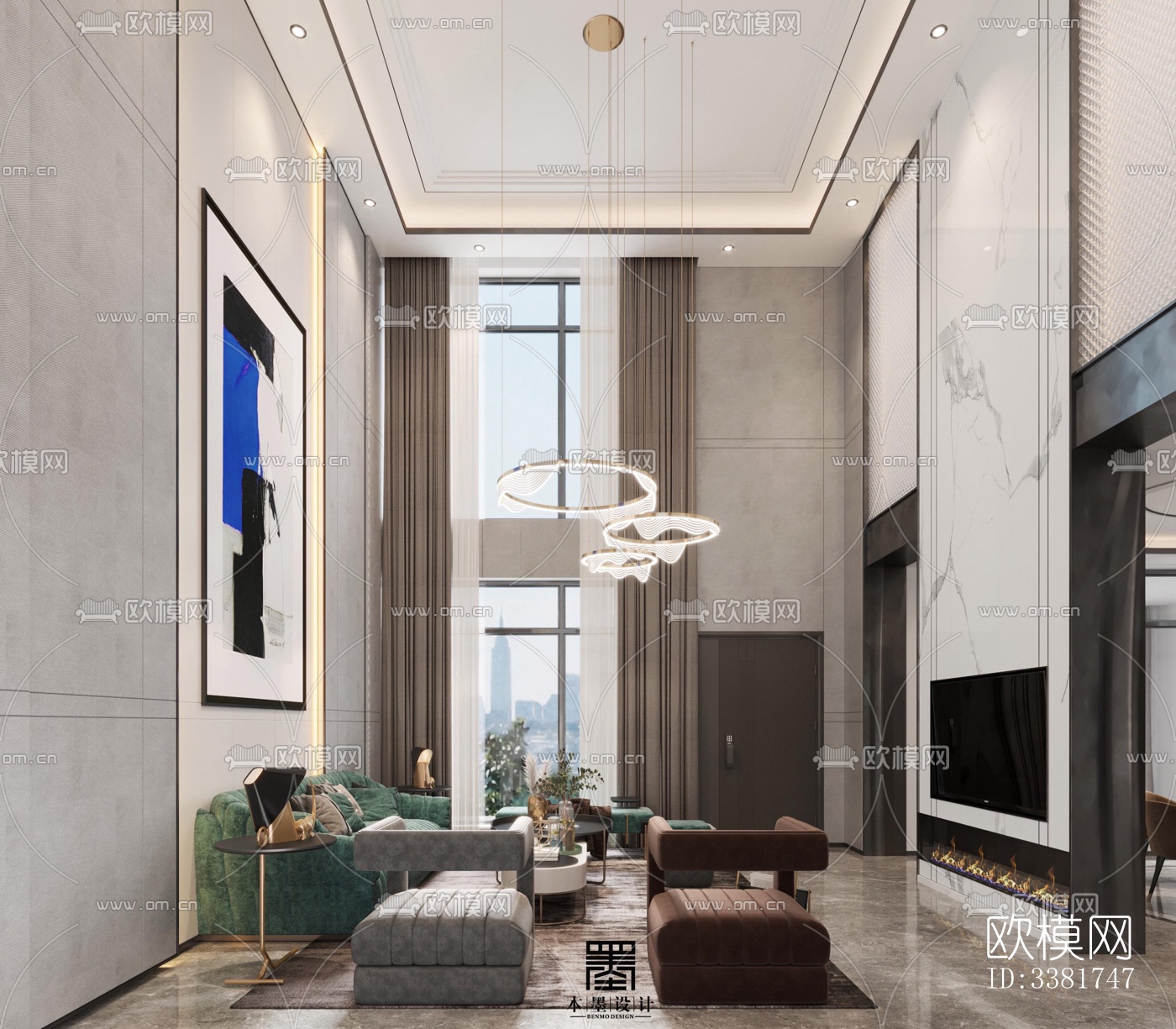 现代别墅效果图下载（渲染图2）