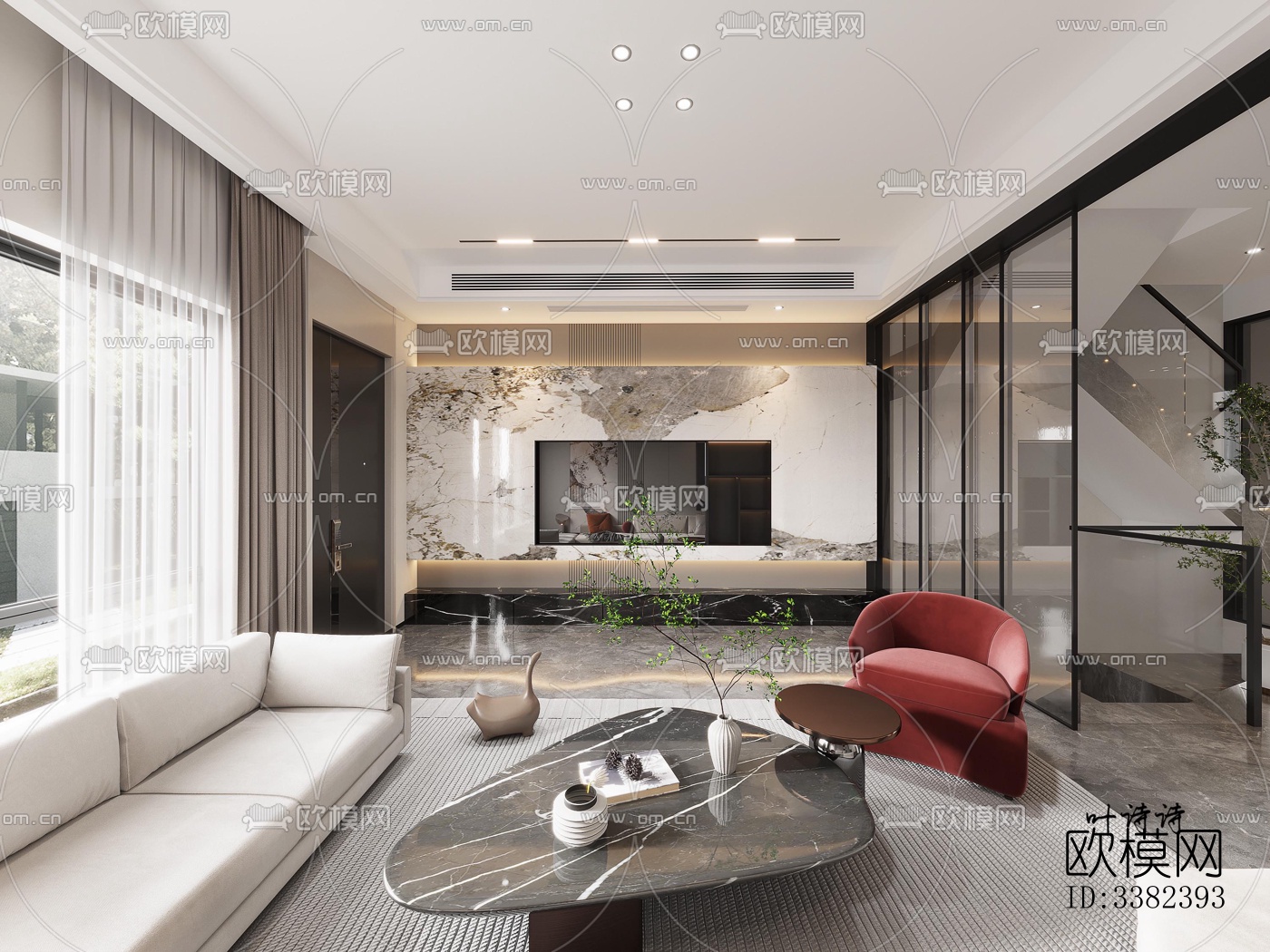 现代别墅效果图下载（渲染图3）