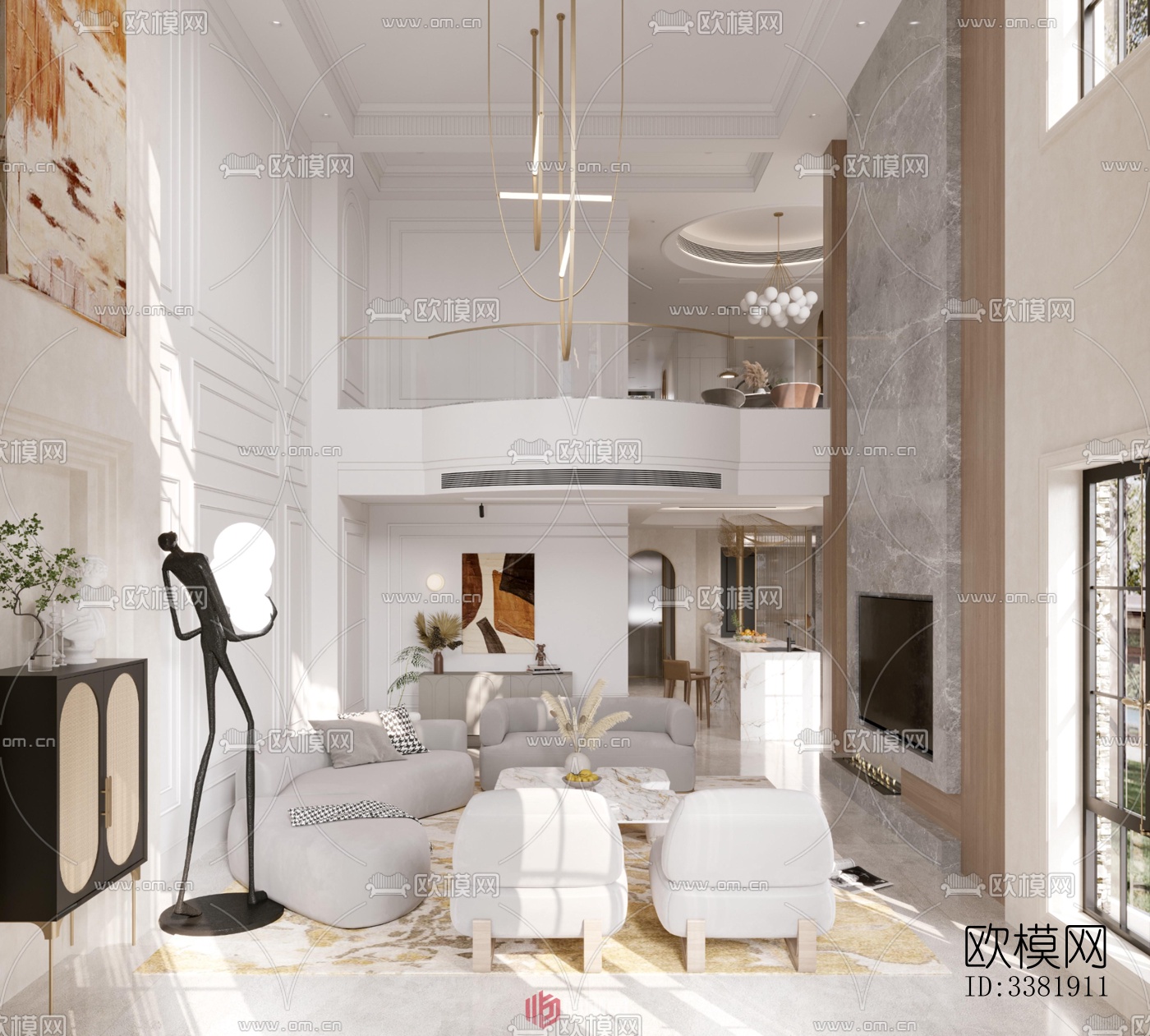 现代别墅效果图下载（渲染图1）