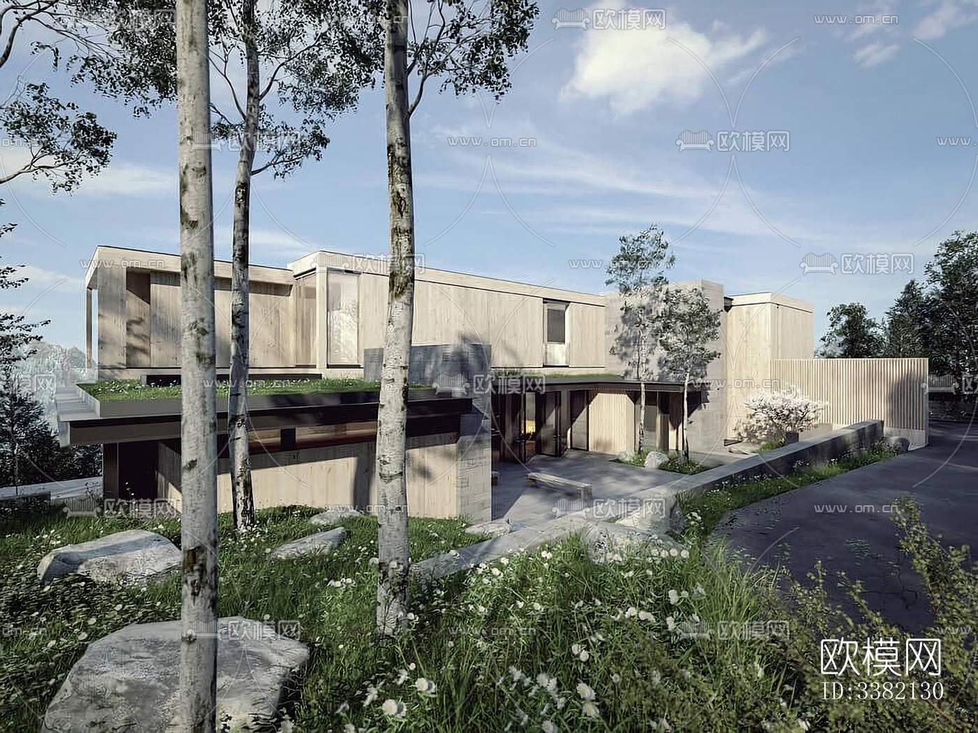 现代别墅效果图下载（渲染图1）