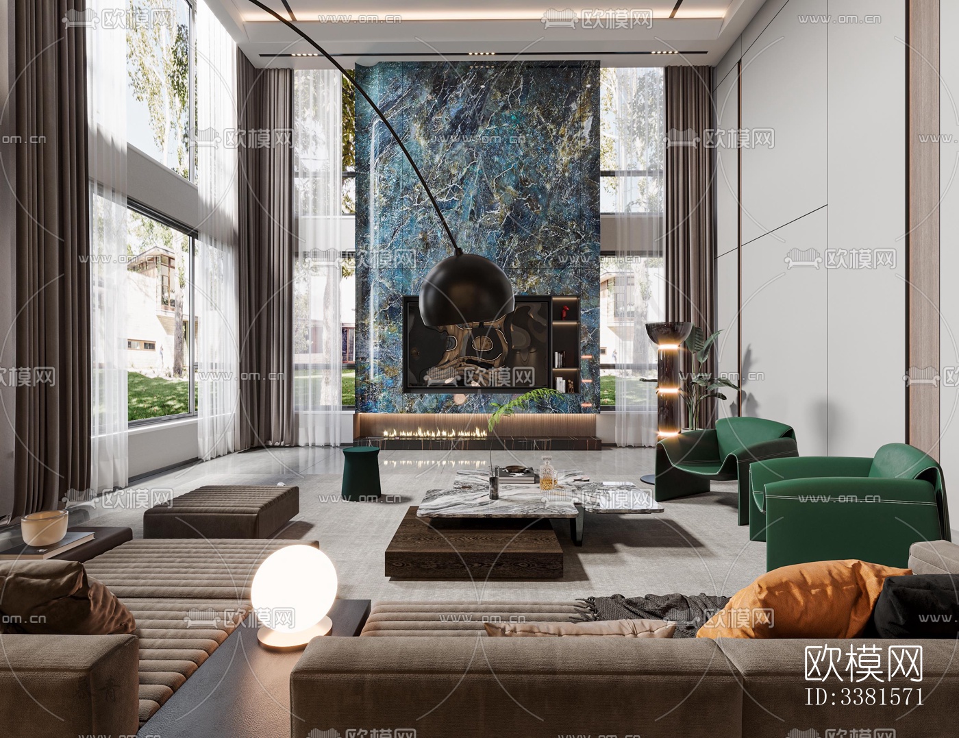 现代别墅效果图下载（渲染图1）