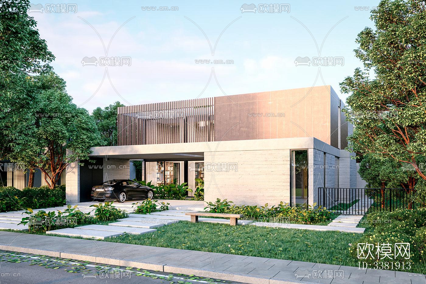 现代别墅效果图下载（渲染图2）