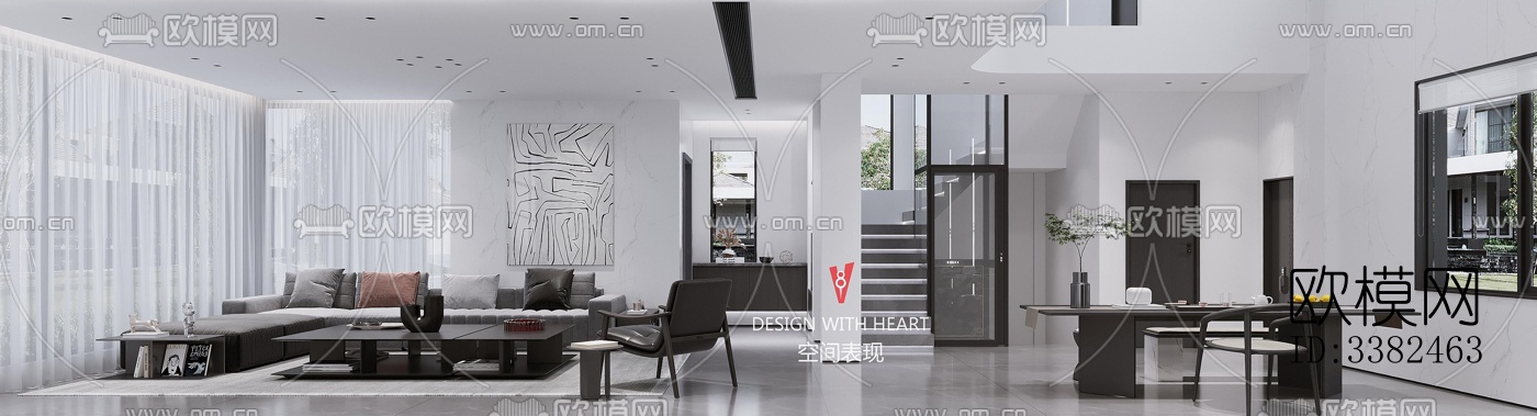 现代别墅效果图下载（渲染图1）