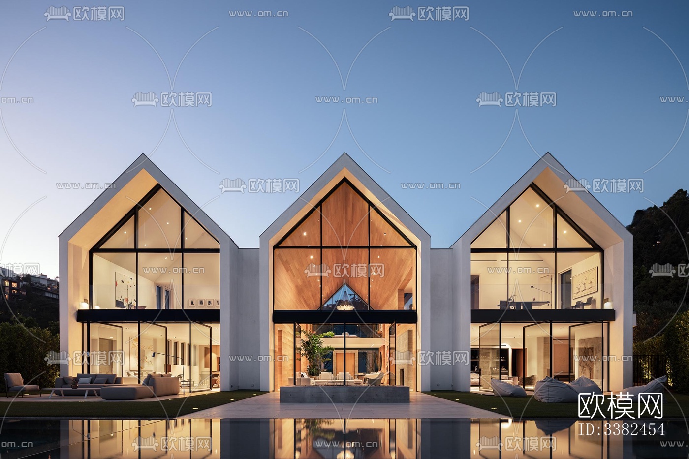 现代别墅效果图下载（渲染图1）