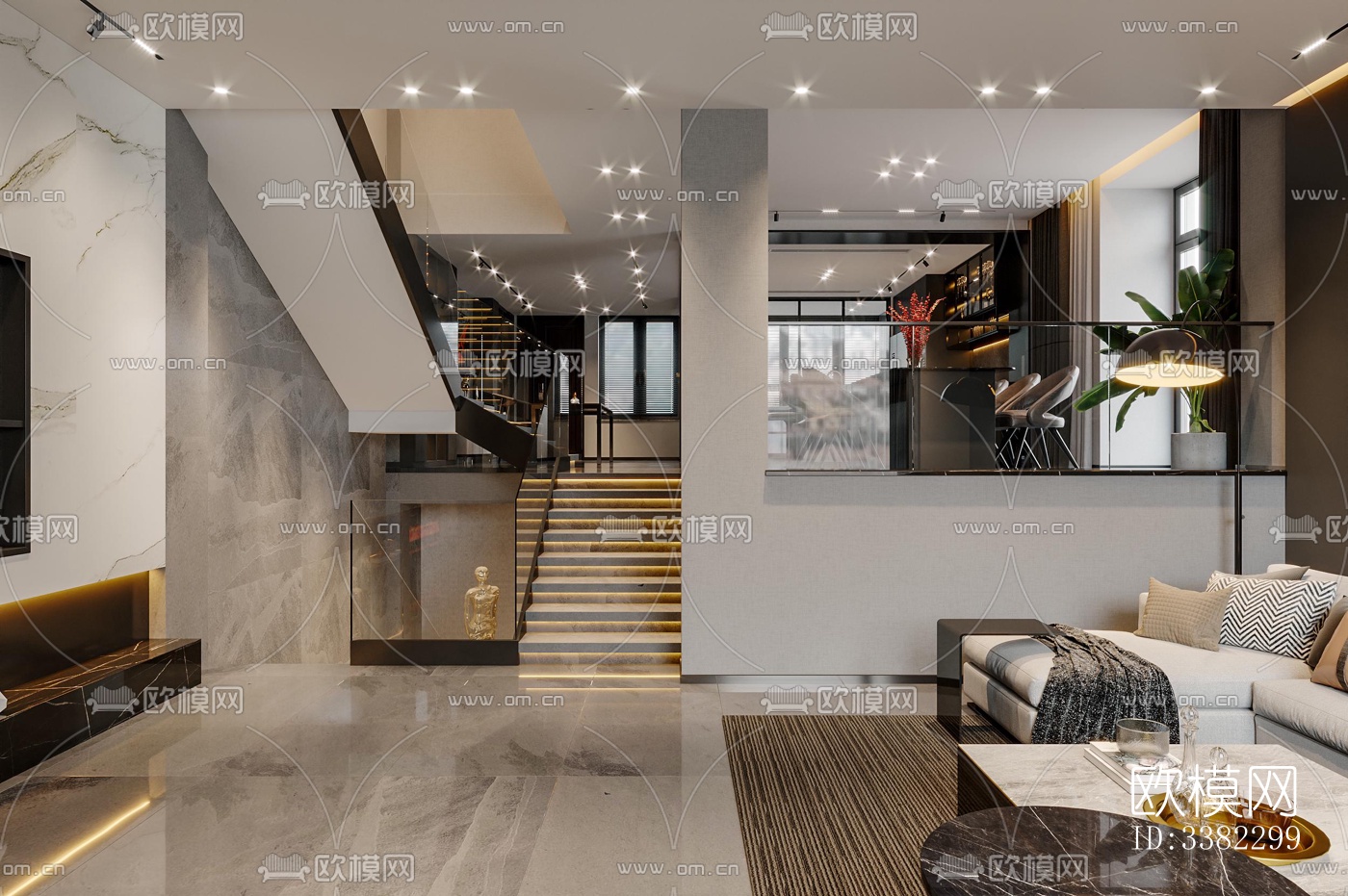 现代别墅效果图下载（渲染图4）