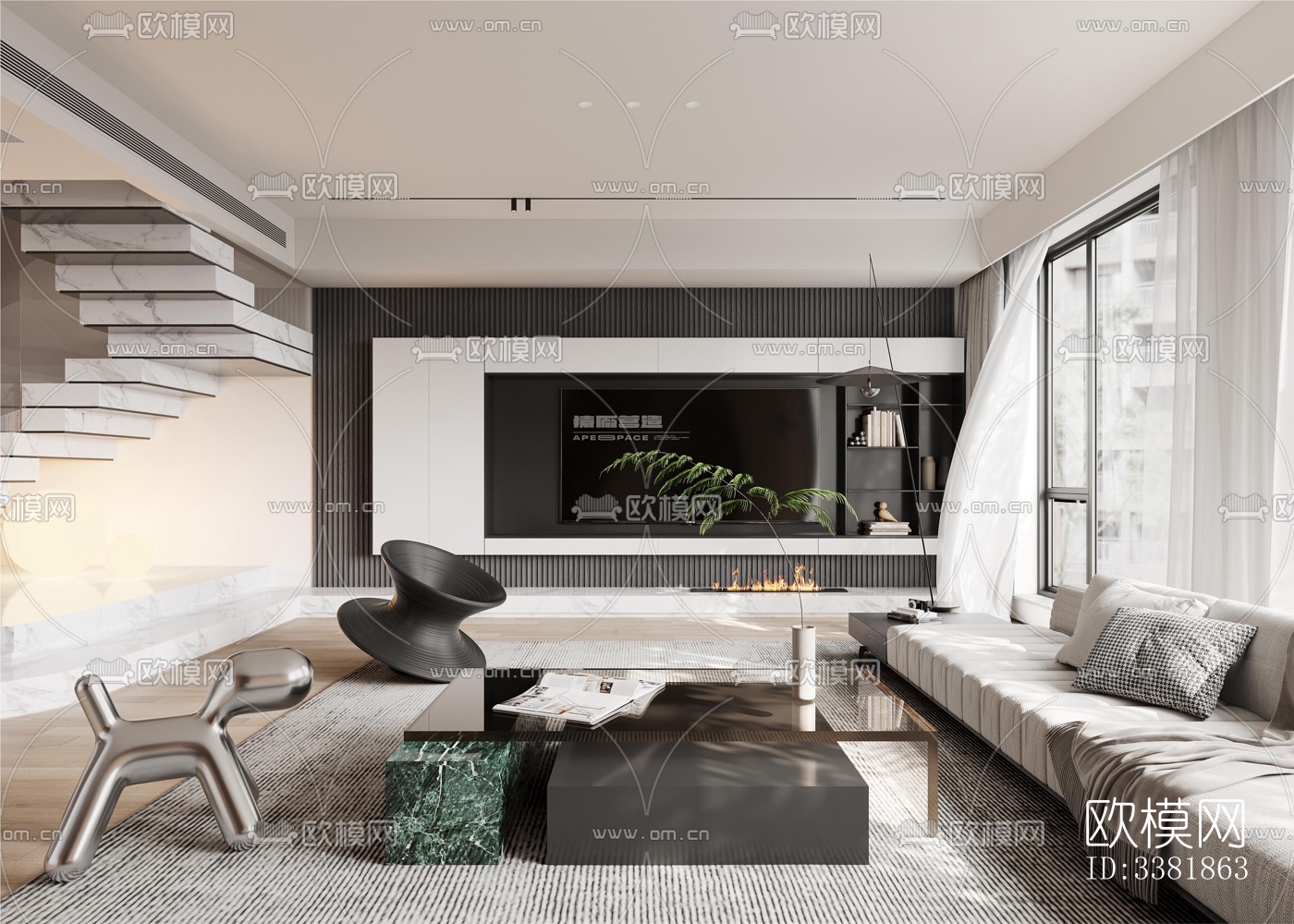 现代别墅效果图下载（渲染图9）