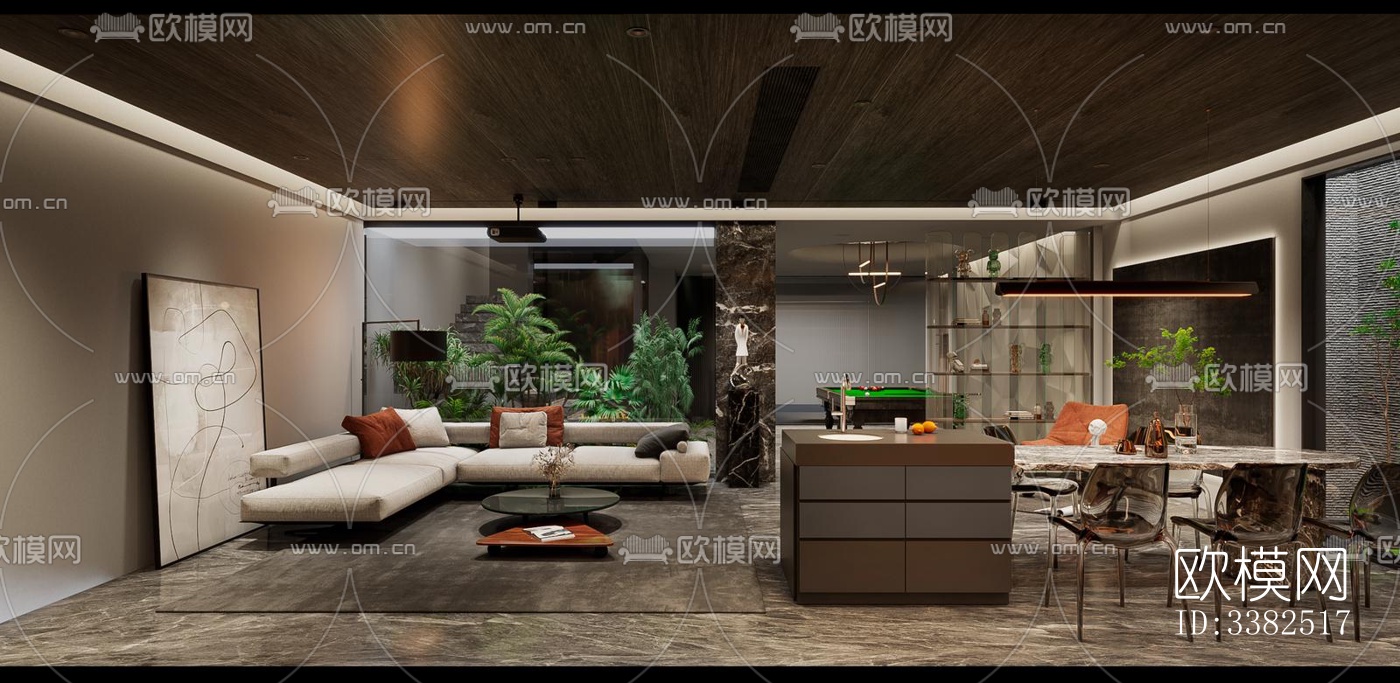 现代别墅效果图下载（渲染图1）