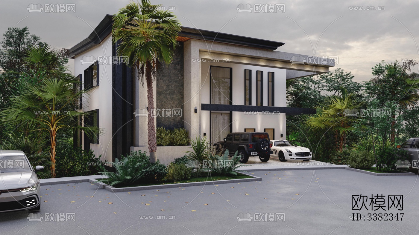 现代别墅效果图下载（渲染图1）