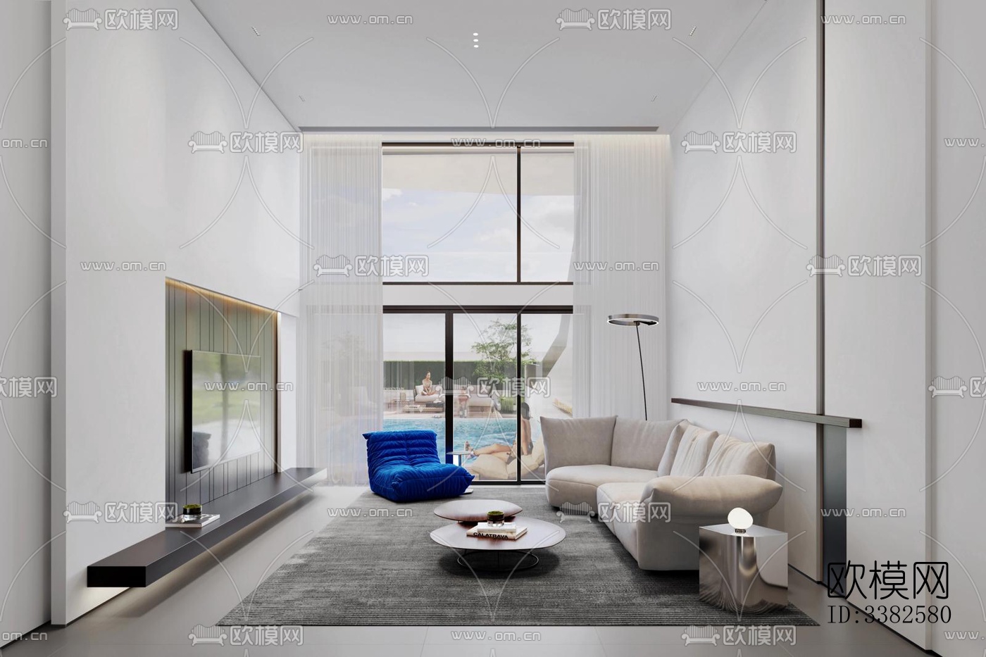 现代别墅效果图下载（渲染图3）