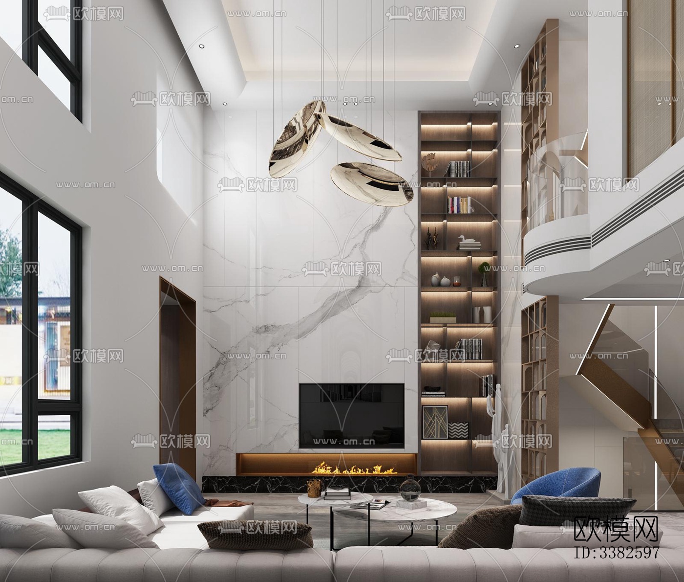 现代别墅效果图下载（渲染图1）