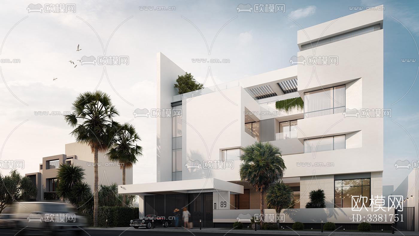 现代别墅效果图下载（渲染图3）