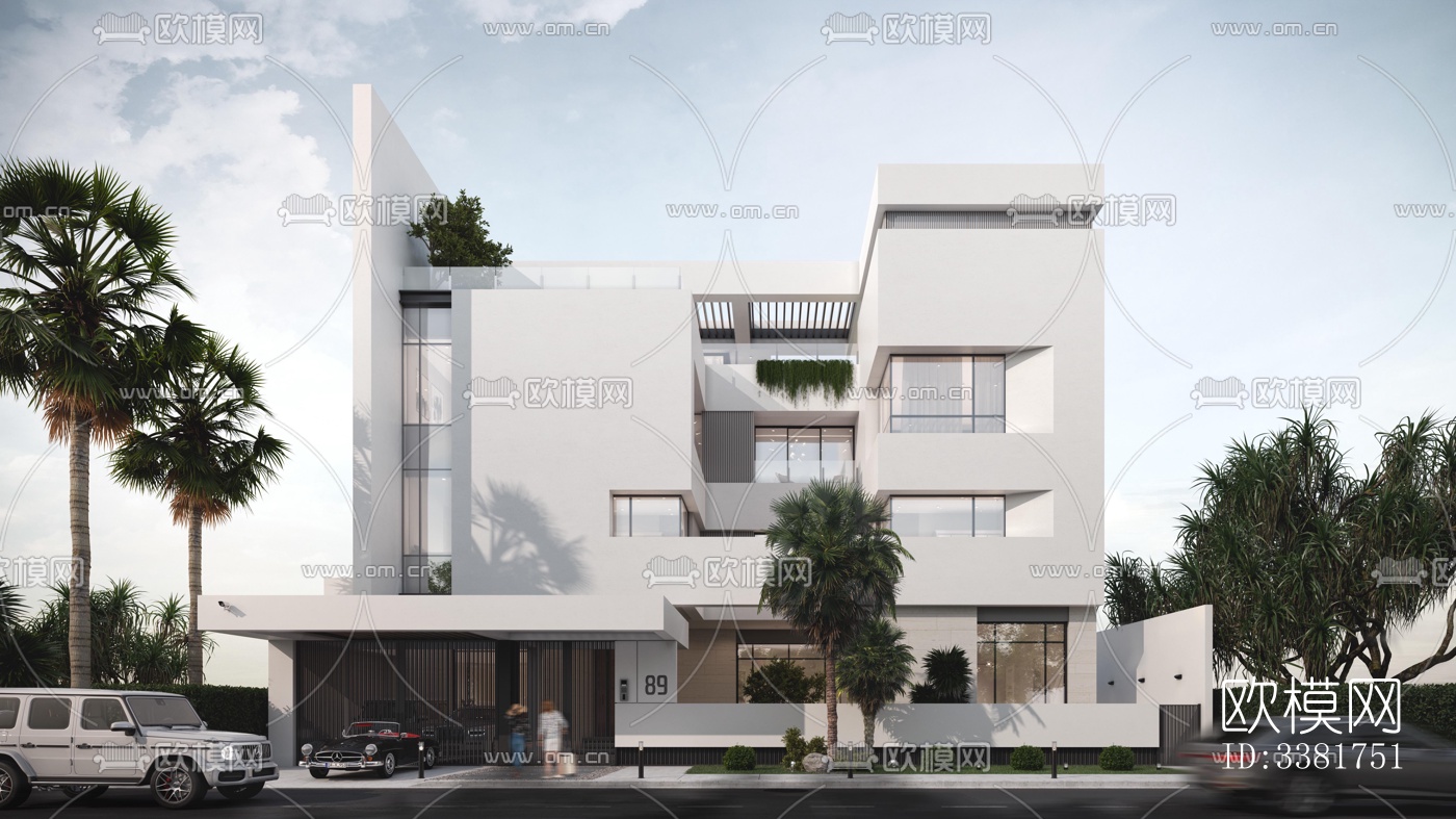 现代别墅效果图下载（渲染图1）