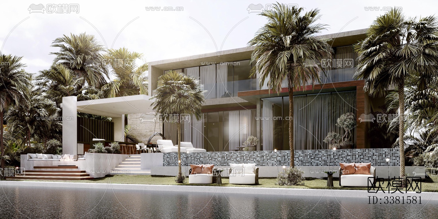 现代别墅效果图下载（渲染图1）