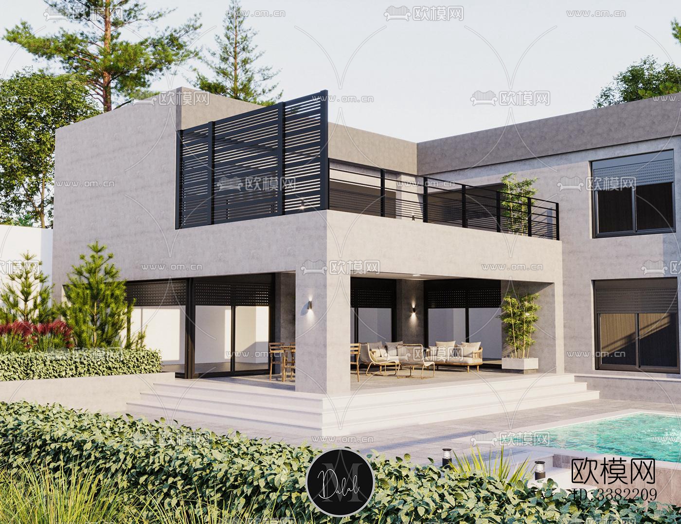 现代别墅效果图下载（渲染图6）