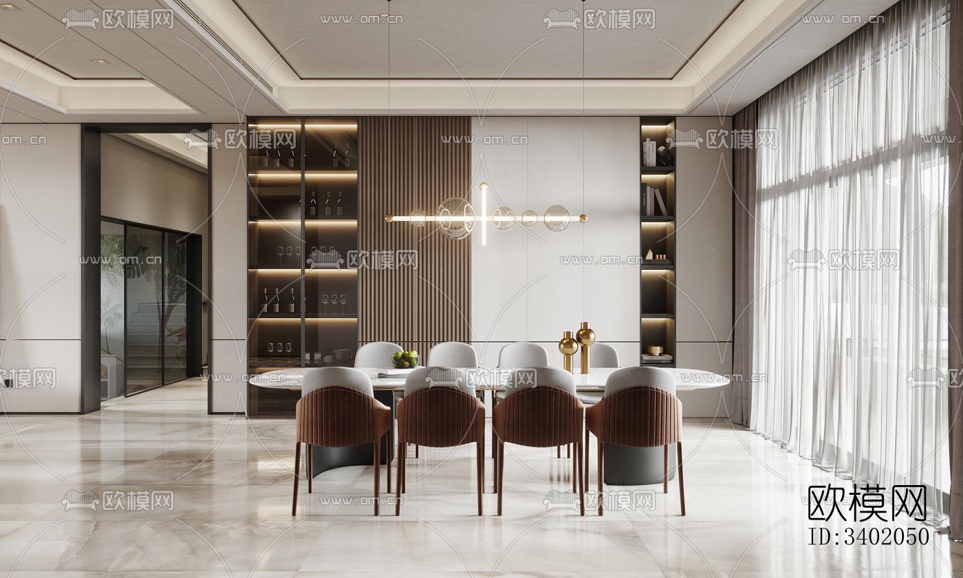 现代大平层效果图下载（渲染图2）