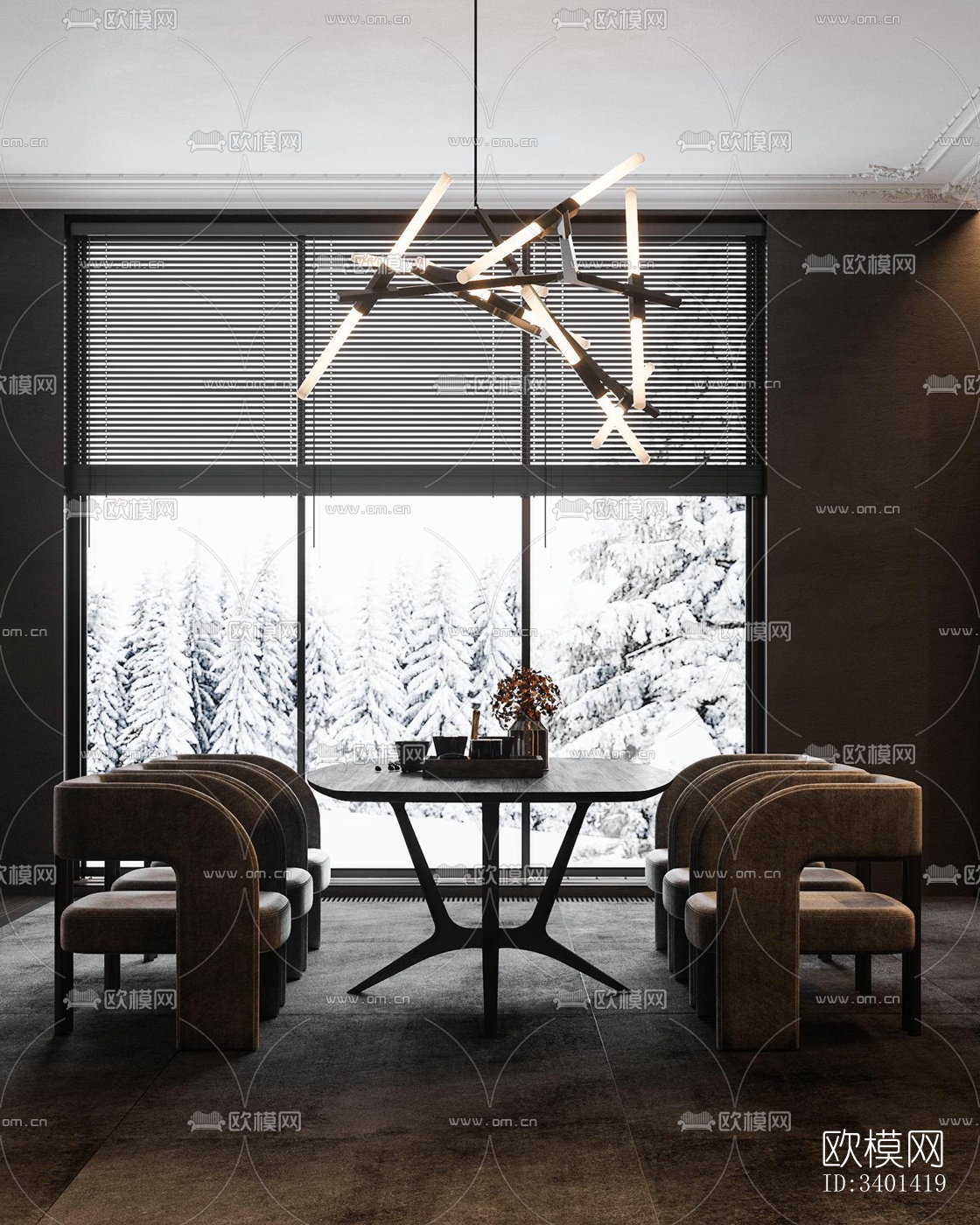 现代大平层效果图下载（渲染图8）