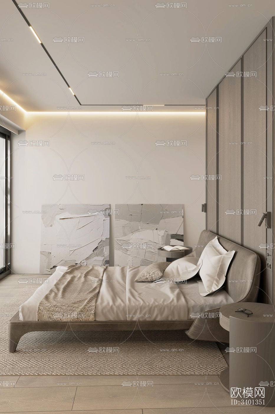 现代大平层效果图下载（渲染图19）