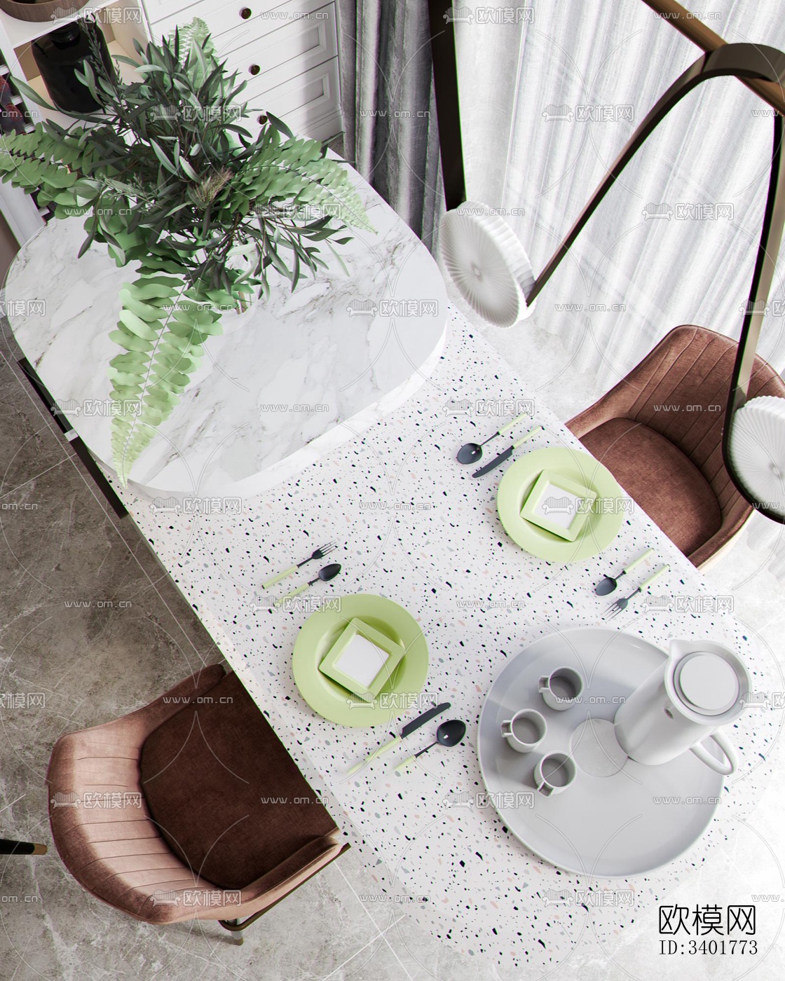 现代大平层效果图下载（渲染图2）