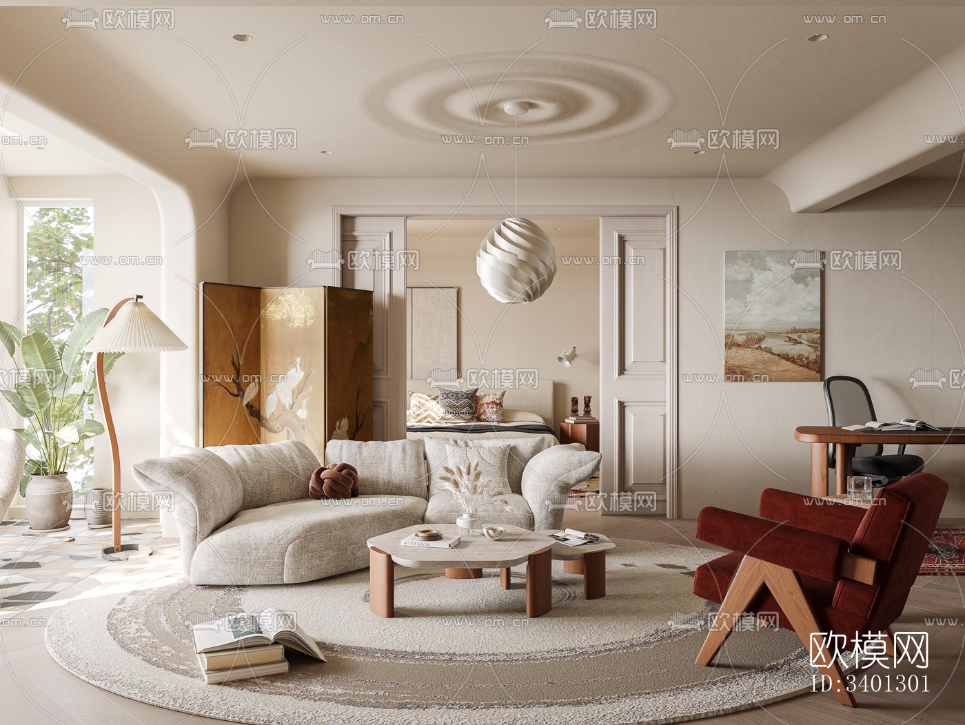 中古风别墅效果图下载（渲染图1）