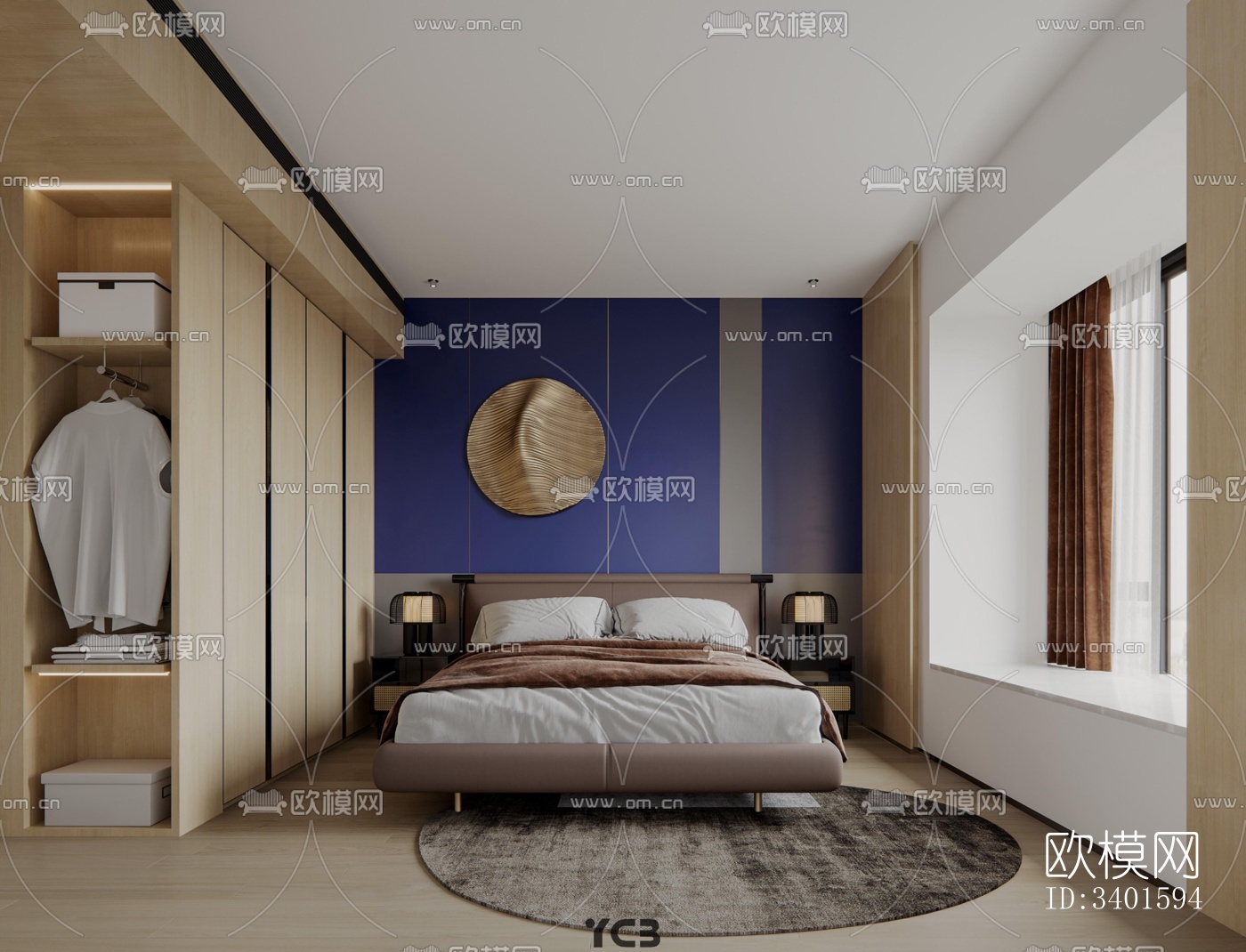 现代大平层效果图下载（渲染图13）