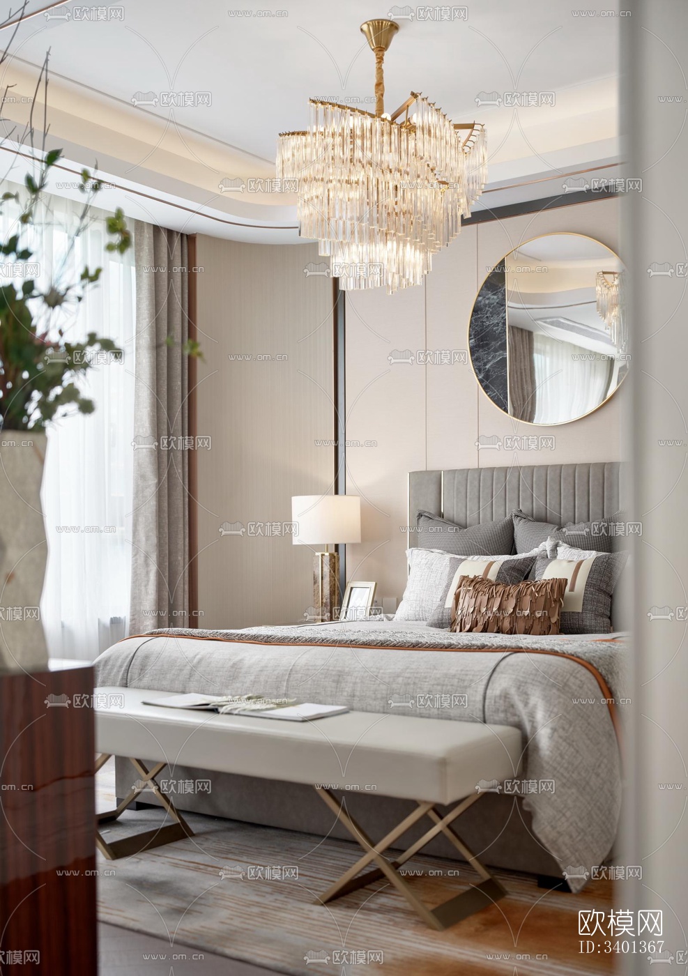 现代大平层效果图下载（渲染图11）