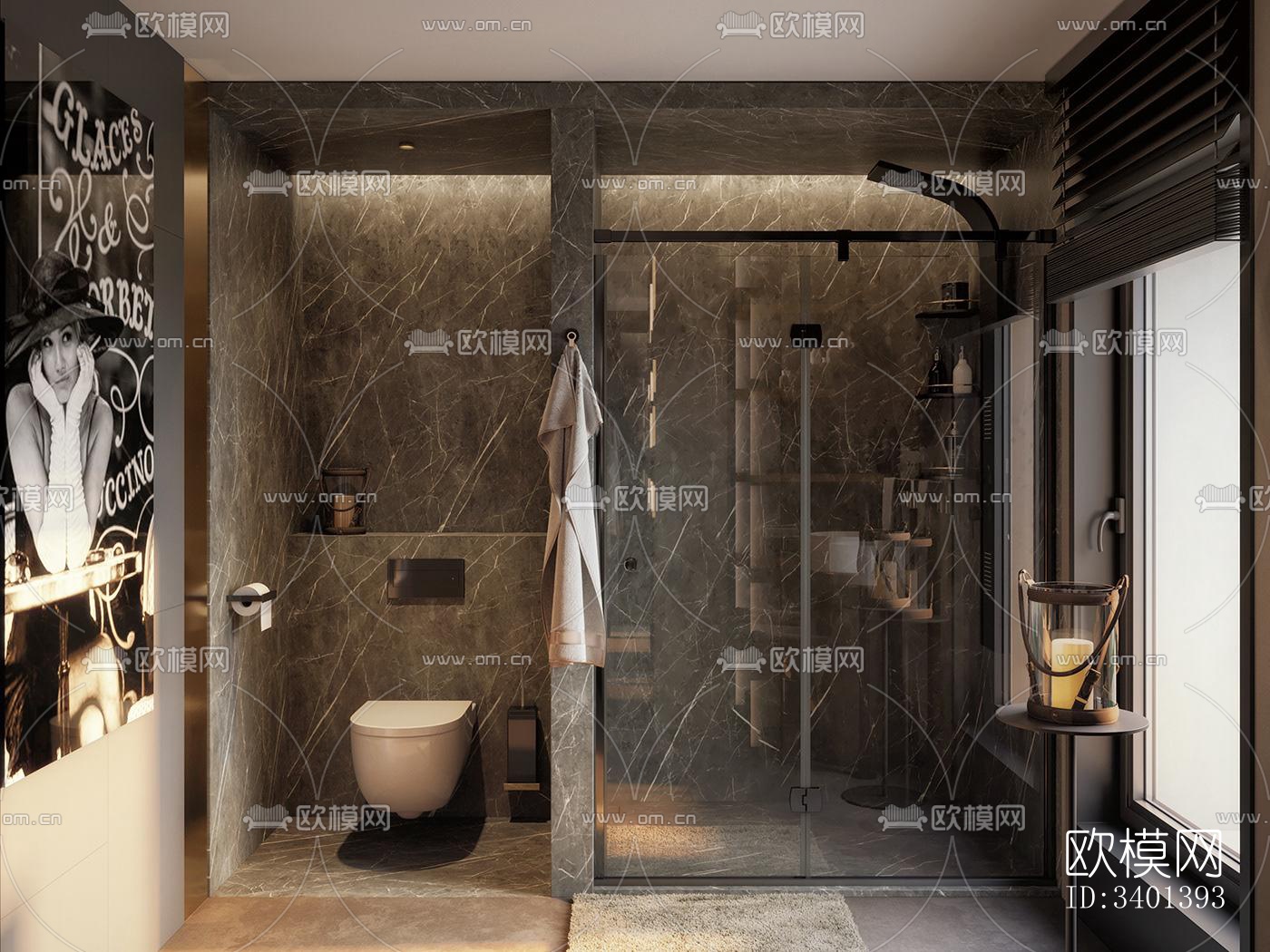 现代大平层效果图下载（渲染图9）