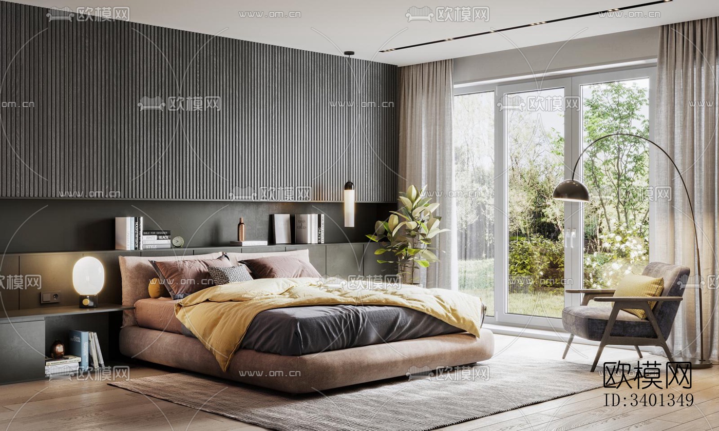 现代大平层效果图下载（渲染图7）