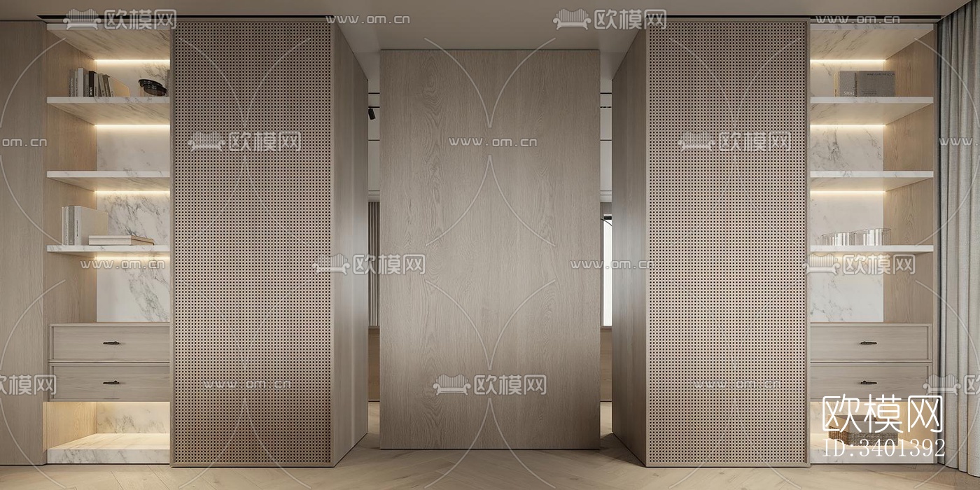 现代大平层效果图下载（渲染图7）