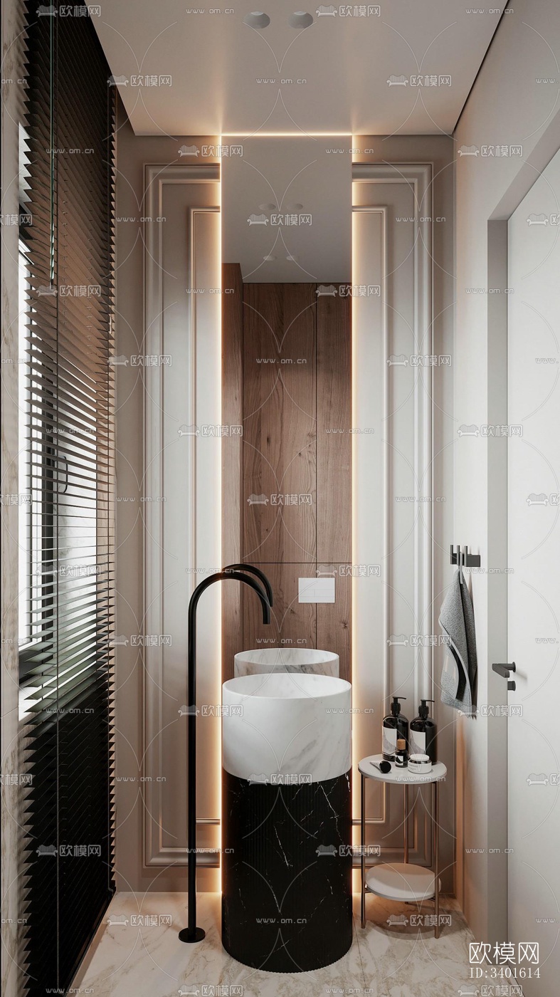 现代大平层效果图下载（渲染图19）