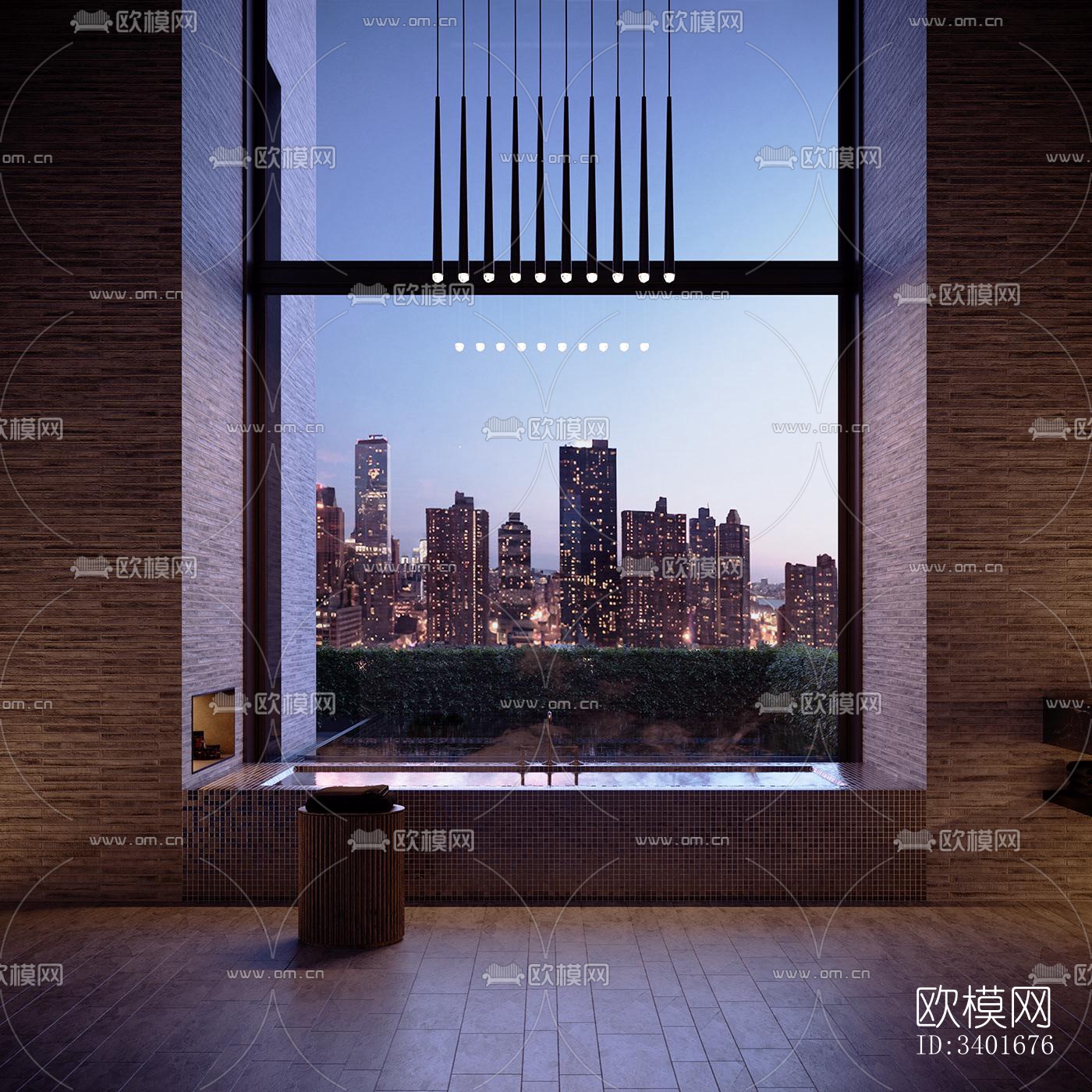 现代大平层效果图下载（渲染图9）