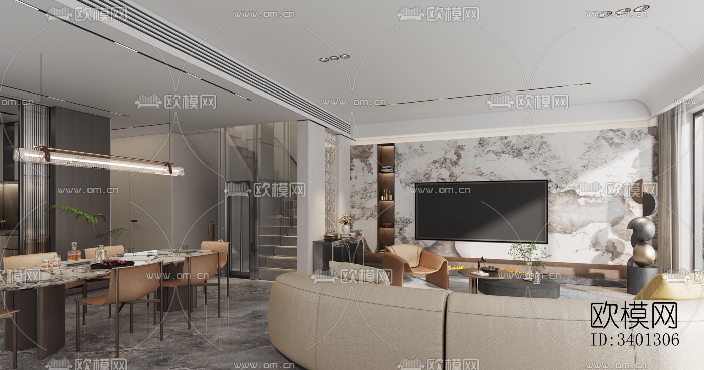 现代别墅效果图下载（渲染图2）