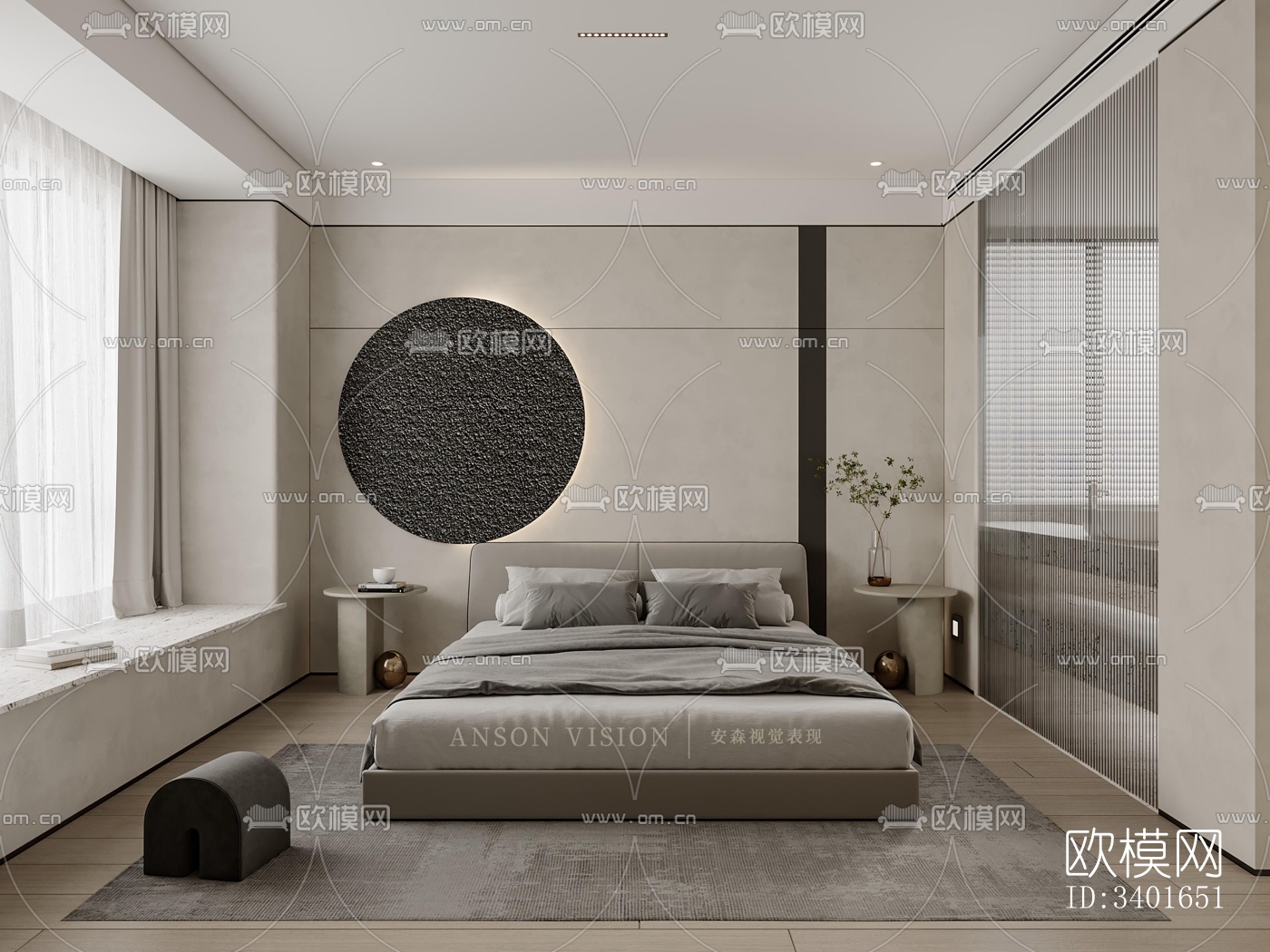 现代大平层效果图下载（渲染图15）