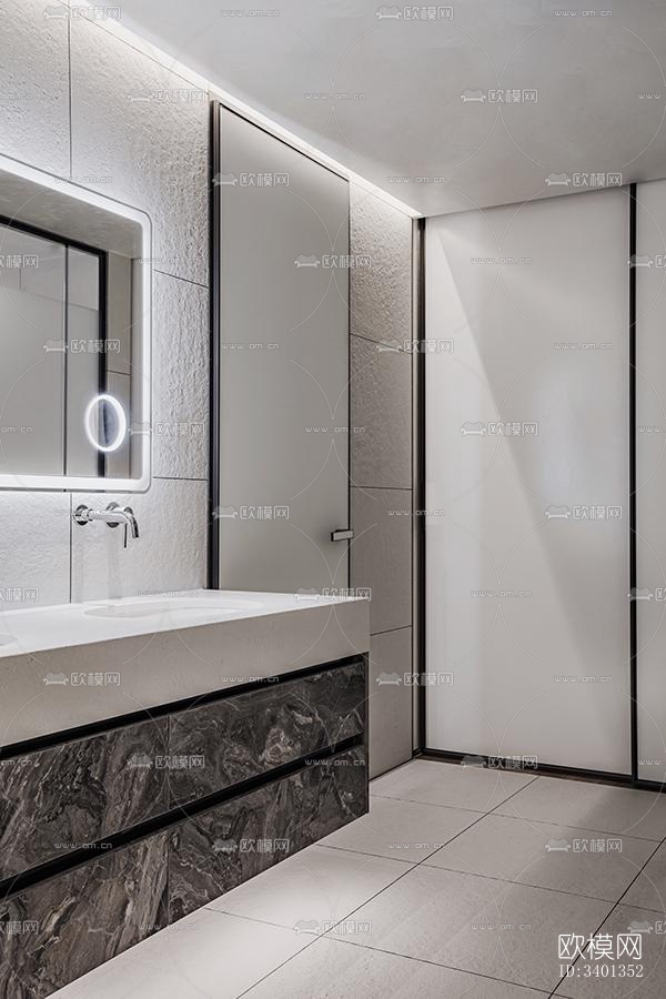 现代大平层效果图下载（渲染图10）