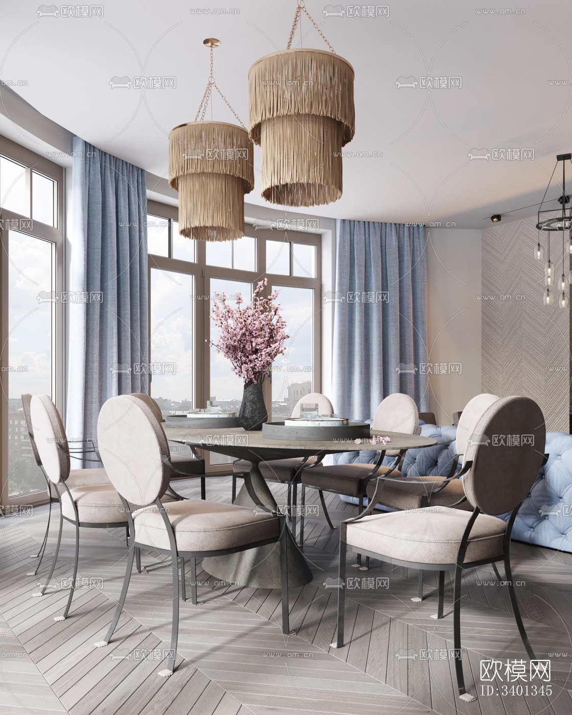 现代大平层效果图下载（渲染图15）