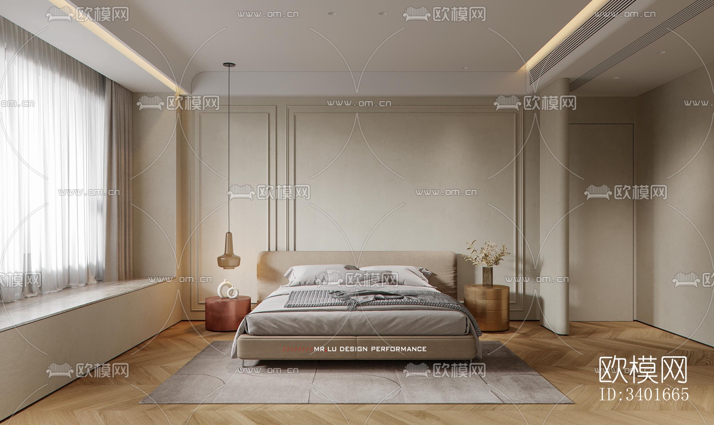 现代大平层效果图下载（渲染图6）